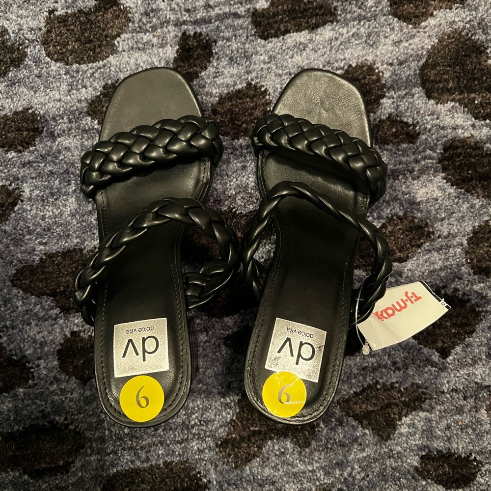 DV by Dolce Vita Women's Black Braided Sandals